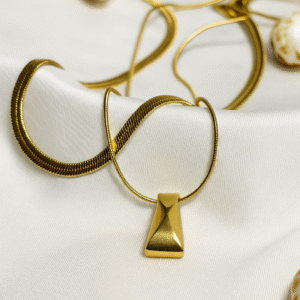 Pyramid Gold Pendant Necklace