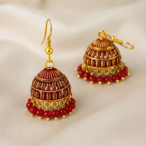 Red Jhumka Earring