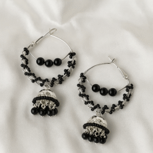 Black Hoop Jhumka Earring