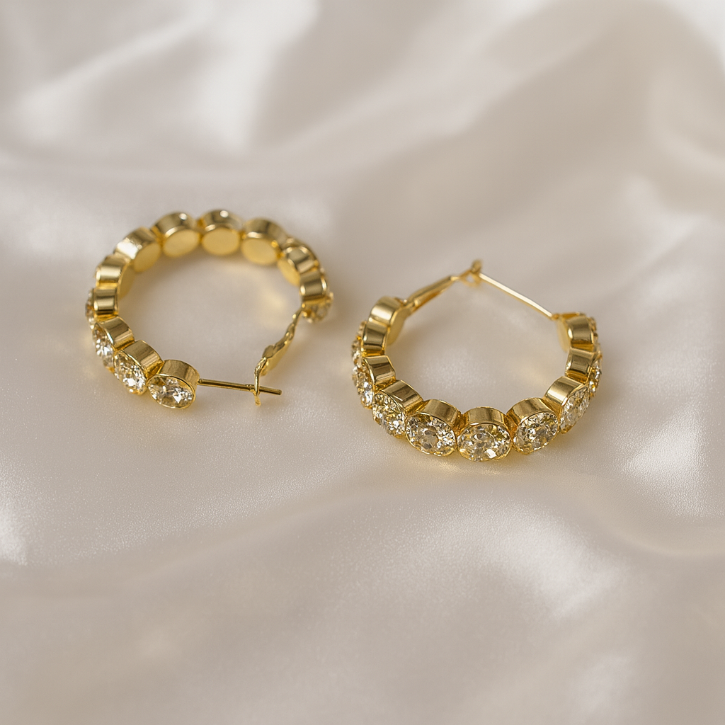 Party Wear Gold Hoop Jhumka