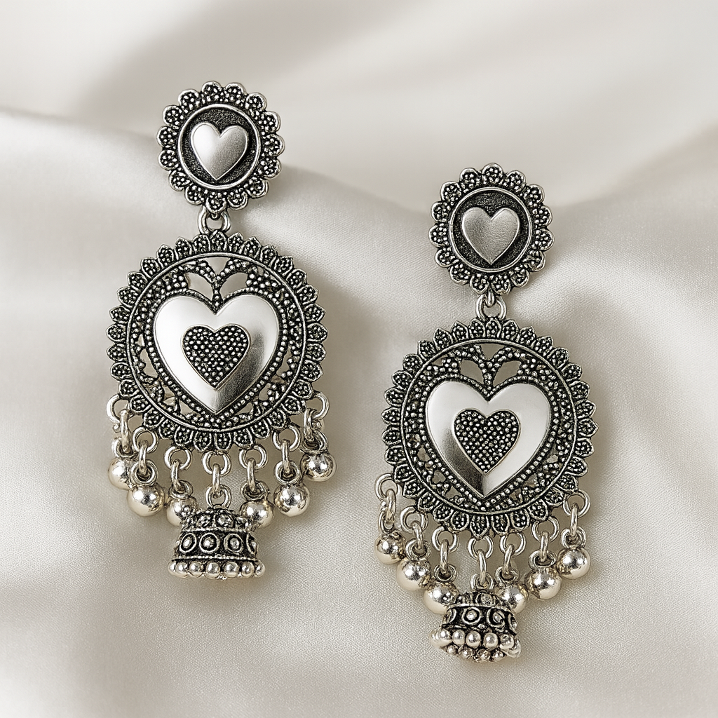 Heart Shape Boho Jhumka