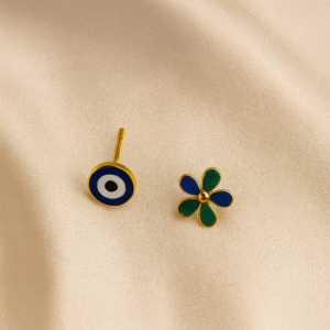 Evil Eye & Flower Earrings