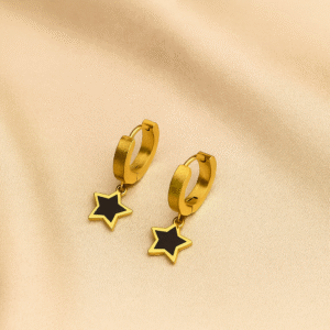 Trendy Star Design Hoop Earring