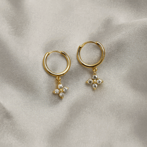 Stone Studded Hoop Earrings